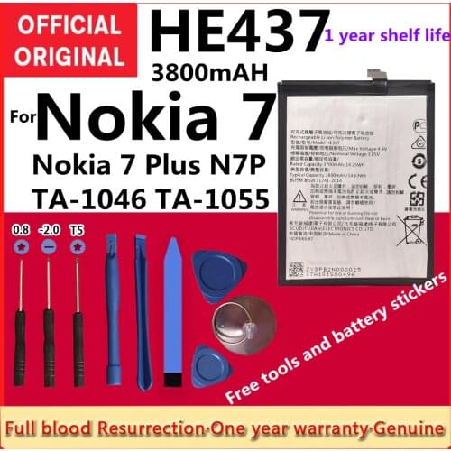 Original HE347 3800mAh Battery for Nokia 7 Nokia7 Plus N7P N 7P TA-1046 TA-1055 HE 347 Batteries Bateria +Tracking + Tools