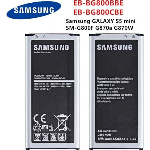 SAMSUNG Orginal EB-BG800BBE EB-BG800CBE 2100mAh Battery For Samsung GALAXY S5 mini S5MINI SM-G800F G870A G870W Mobile Phone