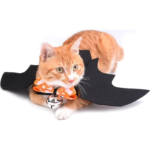 Pet Collar Kitten Necklace Pet Bell Pendant Pumpkin Bat Halloween Bowknot Bowtie Bell Decoration Pet Accessories For Teddy