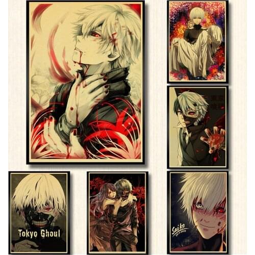 Japan Anime Tokyo Ghoul Posters brown kraft Paper Prints Clear Image Home Decoration Bar Home Art painting vintage poster