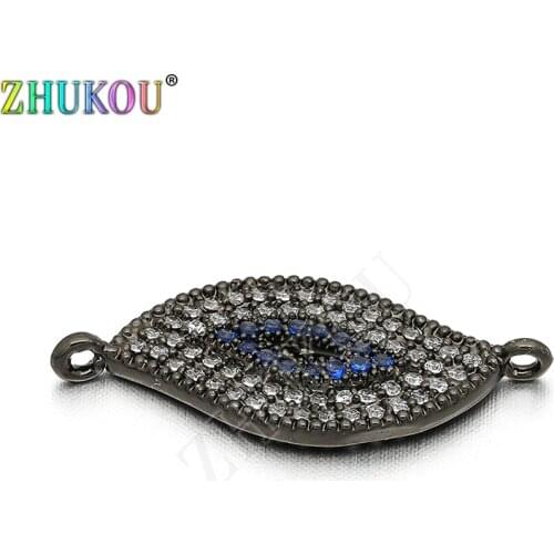 24*10mm Handmade Rainbow Color Evil Eyes Charms Connectors DIY Jewelry Bracelet Necklace Making, Hole: 1mm, Model: VS80