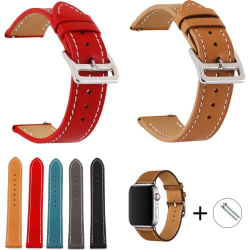 Watchbands Genuine Leather Watch Band Single Tour Watch Band Wristbands 18mm 20mm 22mm 24mm Leather Strap