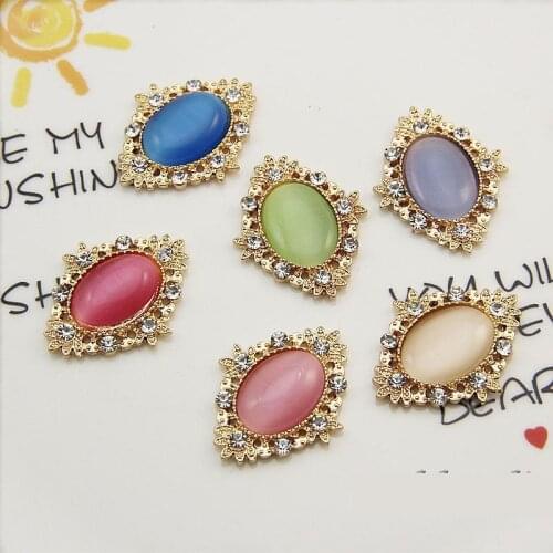 Rhinestone Metal Buttons Handmade Wedding Bouquets Garments Diy Material Decorative For Craft Embellishments Bouton Scrapbooking