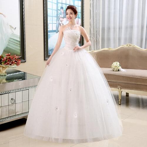 Wedding Dress New 2019 Fashion Bride Married Lace Flower Dresses Ball Gowns Wedding Dresses Lace Up