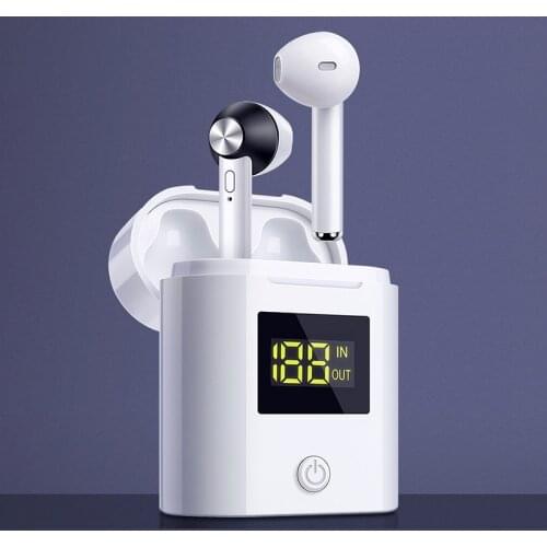 KINGSTAR D019 TWS Wireless Bluetooth Earphone 3D Stereo Sound Earbuds Headset LED Digital Display Headphones with Charging Case