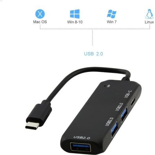 CHYI 4 Port Usb-c Usb Type C 3.1 Hubs 2.0 Multi Ports Portable Hab Usb Splitter Mini Smartphone Accossories For Computer Macbook