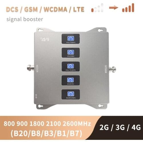 2G 3G 4G Cellular Signal Amplifier LTE WCDMA GSM 800 900 1800 2100 2600mhz Mobile Signal Booster Repeater Cell Phone Booster
