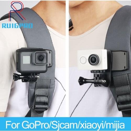 Rotate Backpack Clip Clamp Mount for GoPro Hero 9/8/7/6/5/4/3+3 Xiaomi Yi 4K Lite SJCAM SJ4000 H9/H9R Sports Camera Accessories