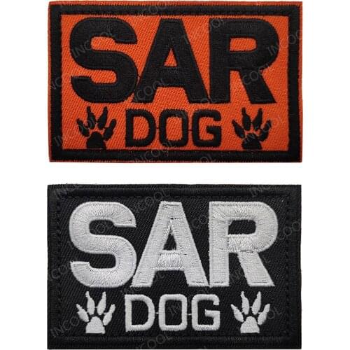 SAR Dog Embroidered Patches Search and Rescue K9 Working Service Dog Tactical Military Patch Armband Badges For Harness Vests