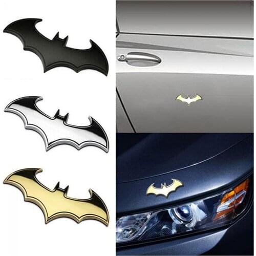 2PCS 3D Car Stickers Metal Bat Auto Logo Car Styling Metal Bat Badge Emblem Tail Decal Motorcycle Car Styling Accessories
