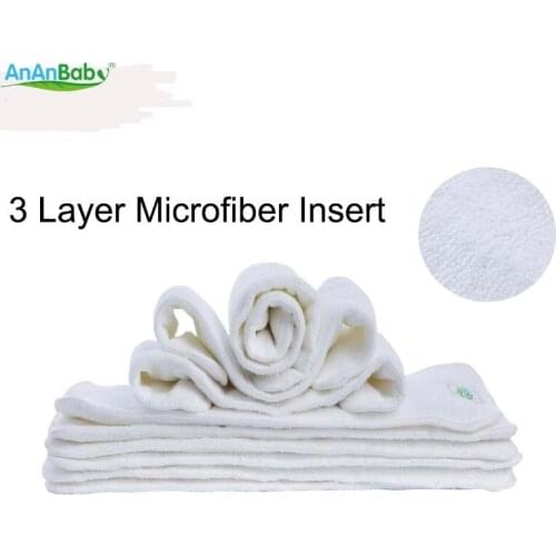 10pcs Baby cloth diapers inserts AnAnbaby Nappies cotton diapers Inserts washable diapers Microfiber Inserts
