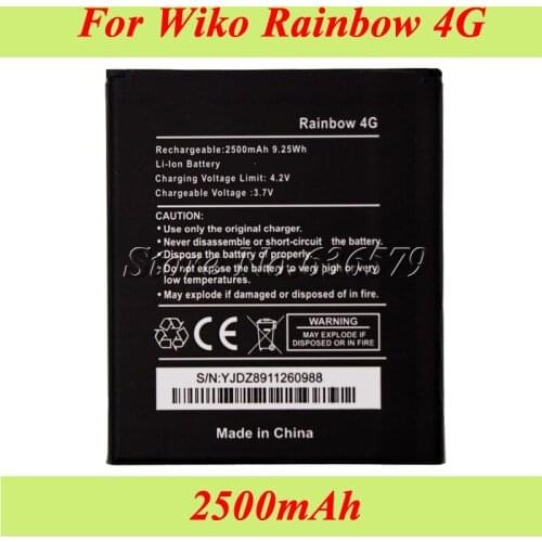 10PCS/LOT For Wiko Rainbow 4G Battery 2500mAh Batterie Batterij Bateria High Quality