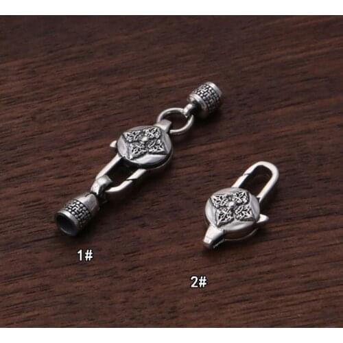 100% 925 Silver Tibetan Six Words Jewelry Clasps Buddhist Vajra Dorje Necklace Clasps Tibetan OM Mantra Bracelet Clasps