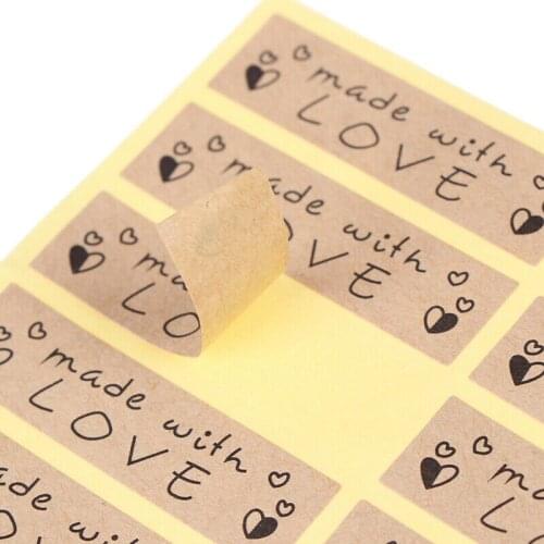 1200Pcs/lot Long hand made with love Sticker Vintage Kraft Label Sticker DIY For Gift Cake Baking Sealing Scrapbooking Sticker