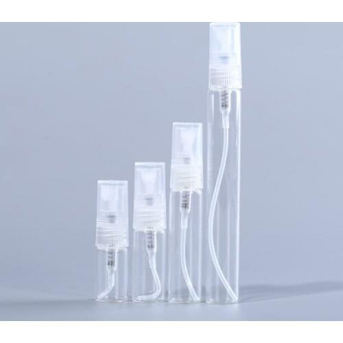 20pcs/lot 2ml mini Glass Perfeme Spray Bottle For Sample Clear Transparent Color Glass Atomizer Empty Bottle