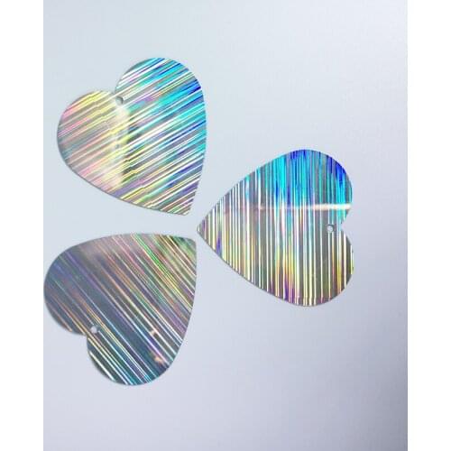 50g/1lot 32mm Striped Laser Silver Sequins Clothing Hole Sewing Garment Accessories Sequin Flakes Material Art Heart Sequins