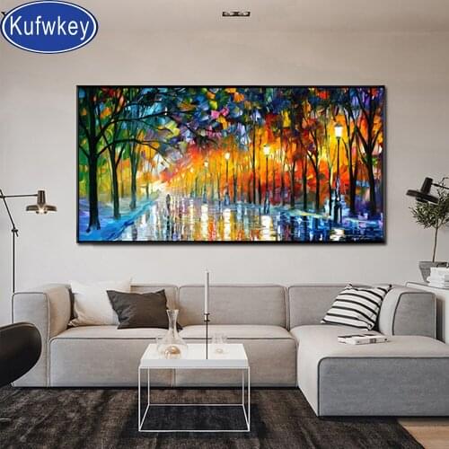 DIY diamond embroidery Landscape full square round diamond painting cross stitch kits 5D mosaic Rain Light stickers home decor