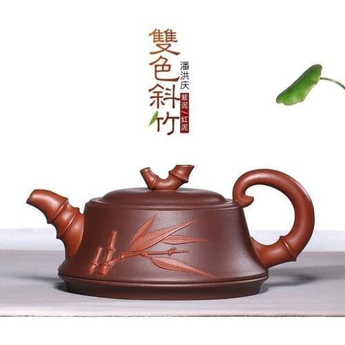 Large capacity Yixing handmade teapot Factory No.1 clay King Pan Hongqing bamboo clay teapot