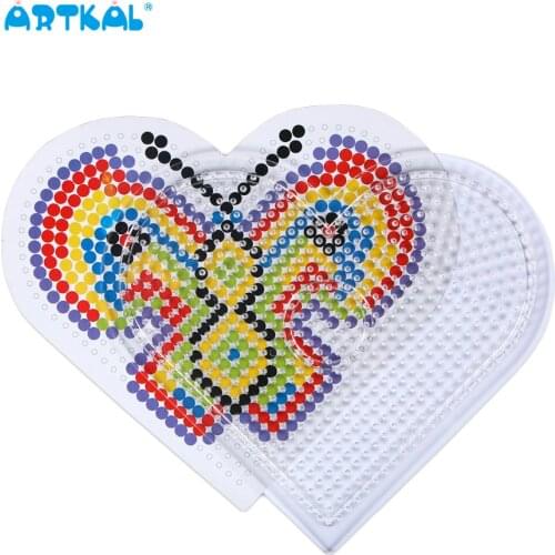Artkal Fuse Beads Heart Pegboart with Cartoon Pattern For Midi 5mm Pixel Beads Design DIY Kawaii Decoration