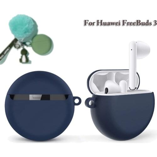 Earphone Cases for Huawei FreeBuds 3 case Soft Silicone Anti-slip protective case Freebuds 3 Case 3D Cartoon Case with Keychain