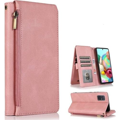 Zipper case For Samsung A70 Case Flip cover on Galaxy A20 A51 4G A71 5G A52 A72 A42 A31 A20E Leather Case Card Wallet Cover Men