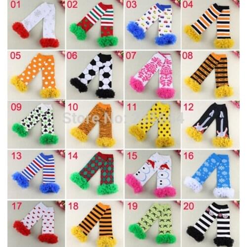 Baby Ruffled Leg warmers Children Christmas leg warmers with chiffon ruffle 30pairs/lot