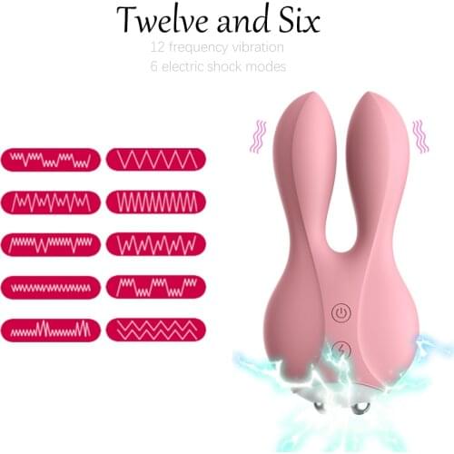 Dual Motor Rabbit Vibrators Female Sex Tools Vaginal G-spot Massager Electric Shock Vibrating Egg Masturbator Sex Toys for Women