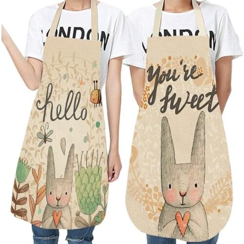 Unisex Cute Cartoon Print Apron, Sleeveless Housekeeping Apron, Home Kitchen Cooking Accessories
