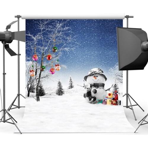 Mehofoto Snowman Backdrop for Photography White Snow Background for Booth Studio L-863