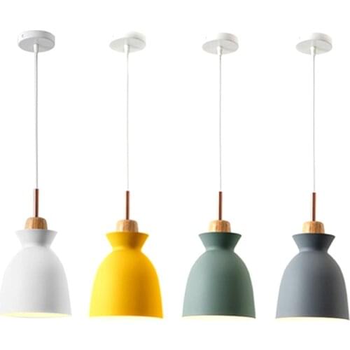 Wooden Wrought Iron Single Head Chandelier American Country Modern Minimalist Living Room Home Lighting