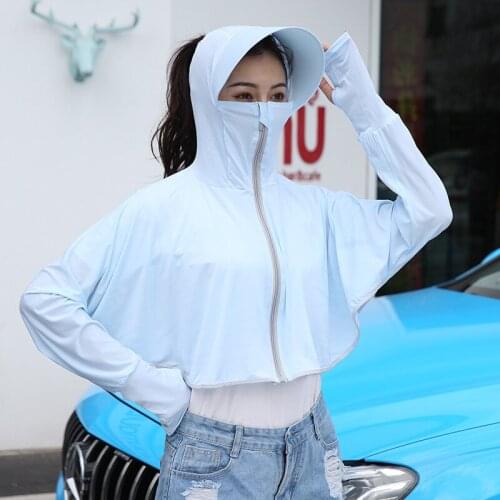 GOOHOJIO 2021 Summer Anti-UV Sun Protection Clothing Women Outdoor Riding Cool Clothing Blouse for Ladies Breathable Female Tops