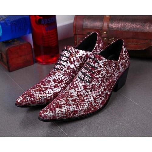 British style summer mens dress shoes high heels lace up pointy oxford shoes for men glitter genuine leather velvet loafers