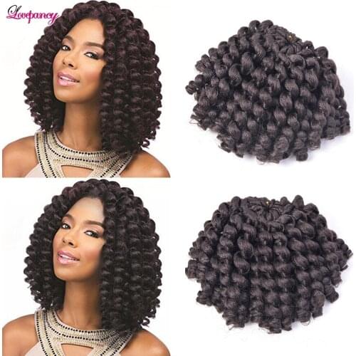Lovepancy Crochet Hair Jumpy Wand Curl Jamaican Bounce Synthetic Braiding Hair Extension Crochet Braid Hair Afro Curls For Women