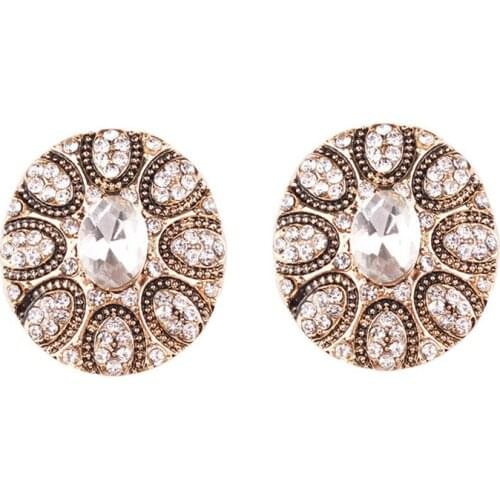 LUBOV Fashion Crystal Geometric Stud Earrings Gold silver Color Rhinestone Women Piercing Earrings Christmas Gift for Girlfriend