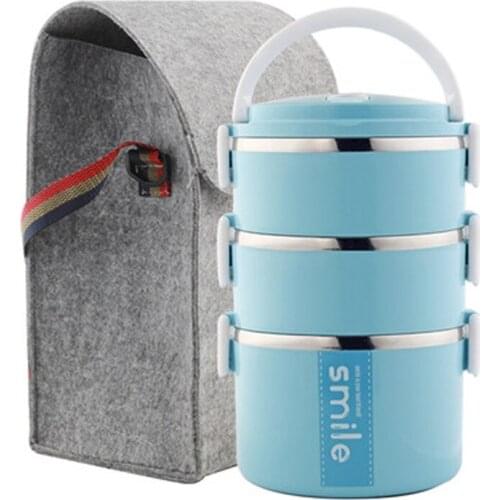 Multi-layer Microwave Heated Lunch Box With Tableware Kids Stainless Steel Food Container School Picnic Office Thermal Lunchbox