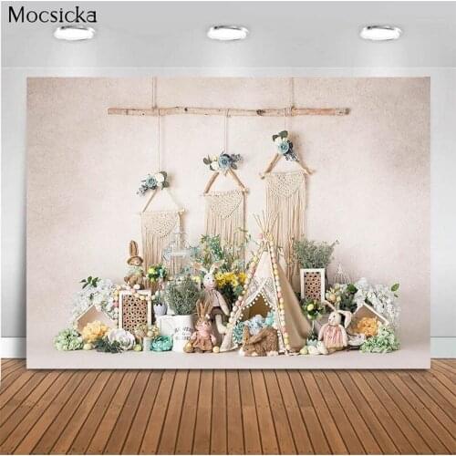 Mocsicka Baby Shower Background Flowers Tent Background Decoration Style Child Portrait Photo Background Photography Studio