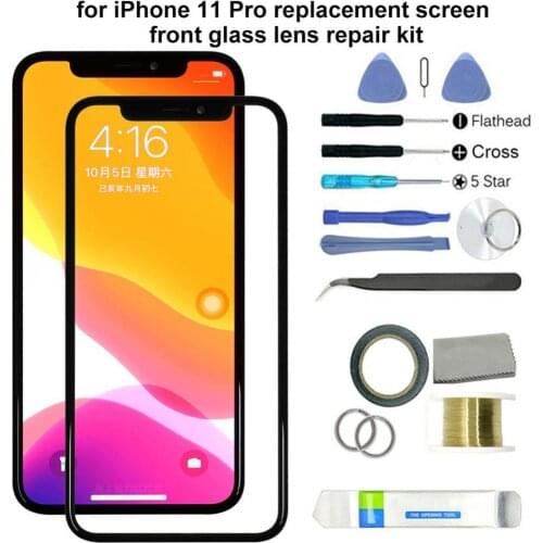 Replacement Phone Outer Front Glass Screen Tools Kit for iPhone 11 Pro High Quality Front Panel Touch Screen Glass Lens