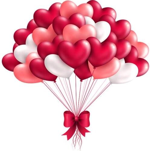 10pc Pink Red White Heart latex balloons love heart Inflatable air helium balloon Birthday Wedding Valentines Day decor supplie