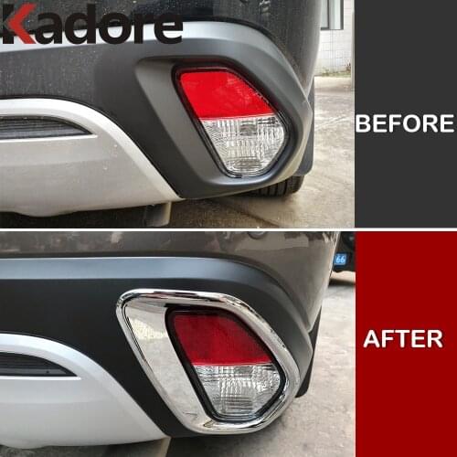 For Mitsubishi Outlander 2016 2017 2018 2019 2020 ABS Chrome Rear Tail Foglight Lamp Cover Trim Fog Light Trims Car Styling 2pcs