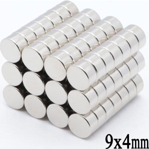 100 Pieces 9x4mm Neodymium Magnet N35 Small Round Super Strong Powerful Magnetic Magnets Disc For Craft Gallium Meta