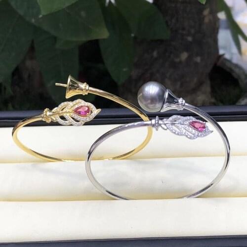 NEW ARRIVAL 925 Sterling Silver Bracelet Mountings ADJUSTABLE Bangle Findings Jewelry Parts Fittings Accessories for Pearls Bead