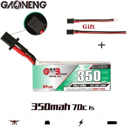 Original GAONENG GNB 3.8V 350mAh 70C 1S HV Lipo Battery GNB27 Plug for RC Racing Drone DIY Accessories Replacement Spare Parts