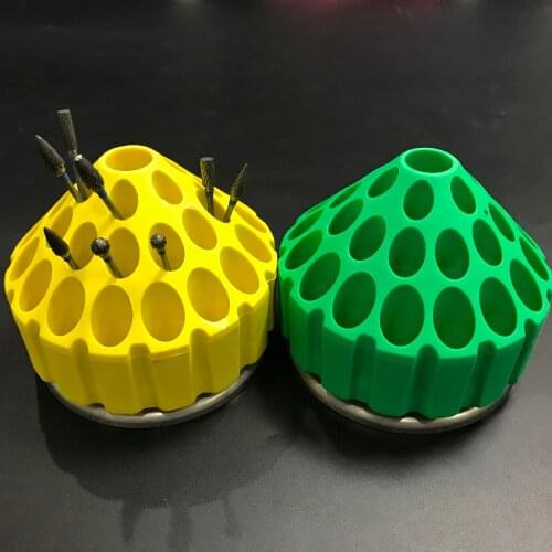 1pc New Dental Plastic Bur Holder Block Case 35 Holes 360 degree rotating storage box