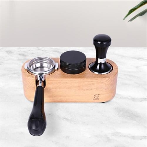 Coffee Tamper Holder 51/53/58mm Solid wood Espresso Tamper Mat Beech Press Powder Base Coffee Anti-skid Filling Powder Holder