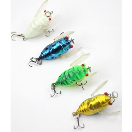 Fishing Lures Bait Insects hard bait three hooks bionic cicada bait 6g Warped mouth bass kill