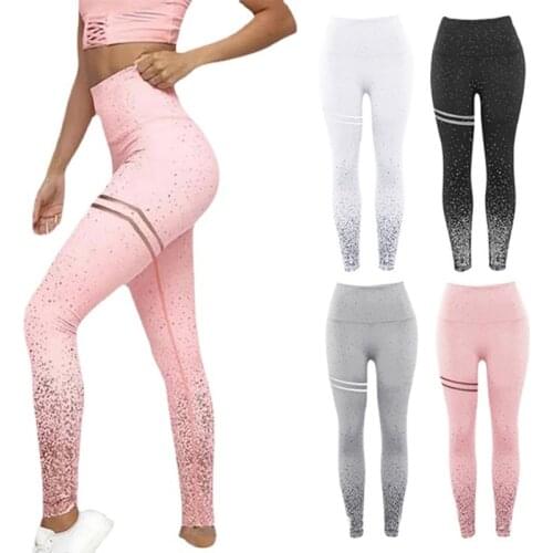 Yoga Pants High Waist Leggings Women Sequined High Waist Yoga Fitness Legging Glitter Running Gym Stretchy Sport Pants Trouse