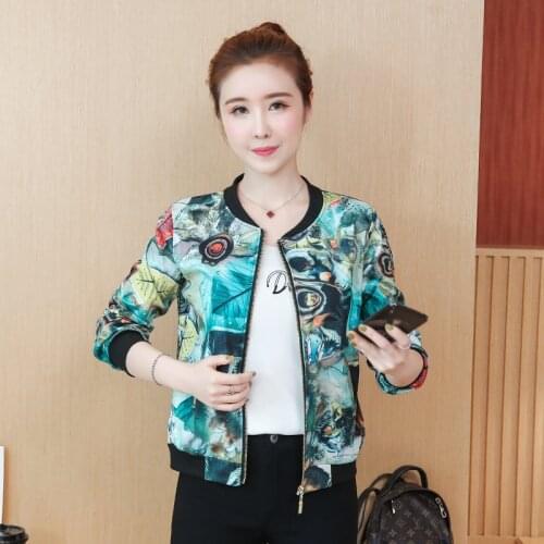 Punk trendy moto bike jackets autumn graffiti print coats windbreaker jacket bomber womens coat outwear relax fit anorak active