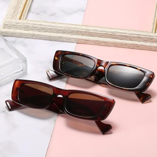 Veshion Orange Thick Rectangular Glasses Women Leopard Black Square Sunglasses for Ladies Uv400 2021 Female Gifts Spring Summer