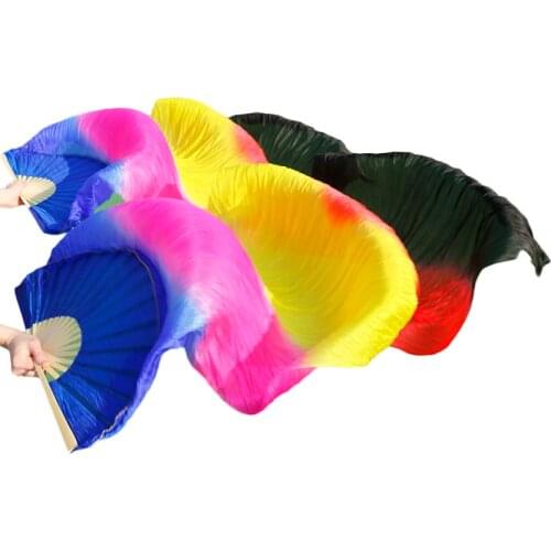 2016 High Quality Silk Belly Dance Fan Dance 100% Real Silk Veils Left+right blue Colors SALE royal blue rose yellow red black