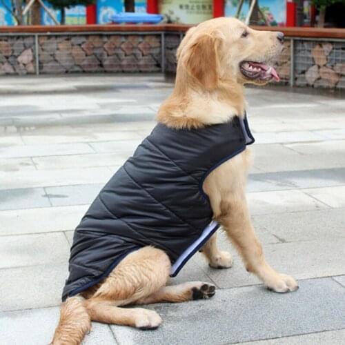 Pet Dog Clothes Jacket Coat Double-Side Wear Clothing Winter Warm Cotton for Yorkshire Small Large Big Dogs Puppy Cloth Costume